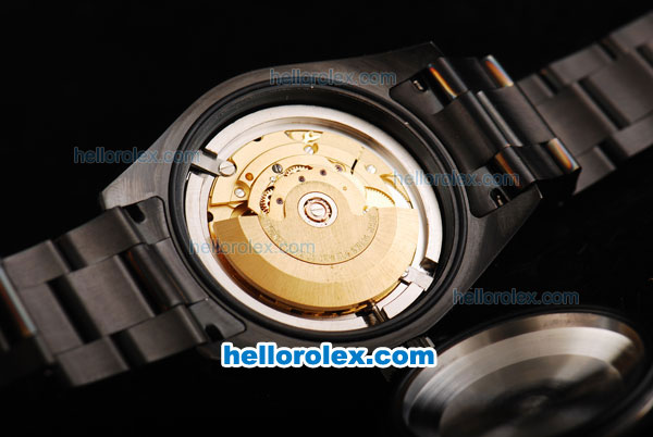 Rolex Milgauss Pro-Hunter Swiss ETA 2836 Automatic Movement full PVD with Black Dial and White/Yellow Stick Markers-PVD Strap - Click Image to Close